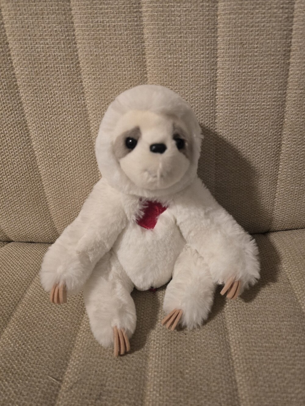 Tobie Red Hearts White Sloth Plush Stuffed Animal by Douglas